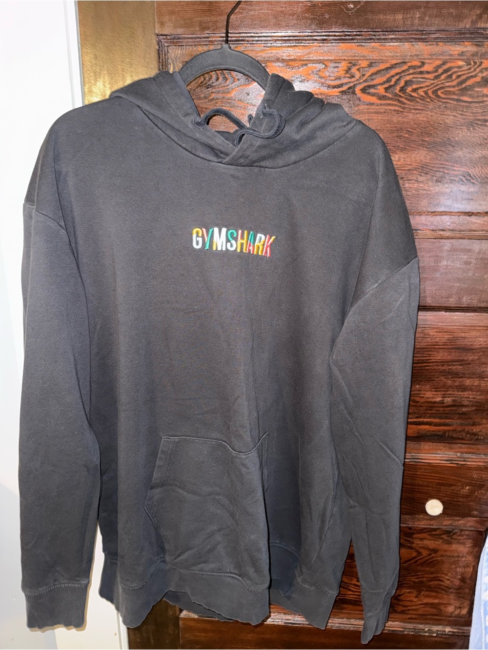 Gymshark Women’s Black Hooded Sweatshirt - Rainbow Logo